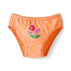 Babyhug 100% Cotton Knit Panties with Floral Print Pack of 3 - Green, Blue & Orange