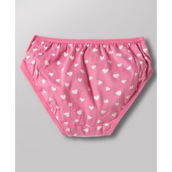 Babyhug 100% Cotton Knit Panties with Heart & Bear Print  Pack of 3 - Blue Pink & White