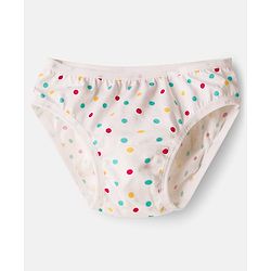 Babyhug 100% Cotton Knit Polka Dots & Floral Printed Panties Pack Of 3 - Multicolour
