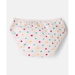 Babyhug 100% Cotton Knit Polka Dots & Floral Printed Panties Pack Of 3 - Multicolour