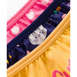 Babyhug 100% Cotton Knit Floral & Polka Dots Printed Panties Pack Of 3 - Multicolour