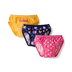 Babyhug 100% Cotton Knit Floral & Polka Dots Printed Panties Pack Of 3 - Multicolour