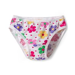 Babyhug 100% Cotton Knit Panties with Floral & Polka Dot Print Pack of 3 - Multicolor