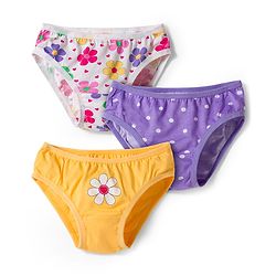 Babyhug 100% Cotton Knit Panties with Floral & Polka Dot Print Pack of 3 - Multicolor