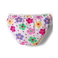 Babyhug 100% Cotton Knit Panties with Floral & Polka Dot Print Pack of 3 - Multicolor