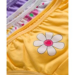 Babyhug 100% Cotton Knit Panties with Floral & Polka Dot Print Pack of 3 - Multicolor