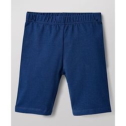 Babyhug Cotton Lycra Knit Solid Colour Cycling Shorts Pack of 3 - White Blue & Black