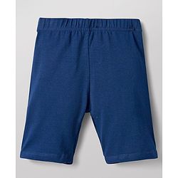 Babyhug Cotton Lycra Knit Solid Colour Cycling Shorts Pack of 3 - White Blue & Black