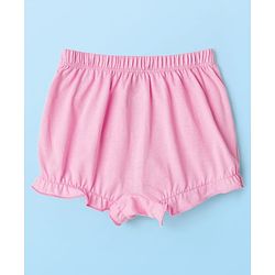 Babyhug 100% Cotton Knit Bloomers with Floral & Heart Print Pack of 3 - Pink & White