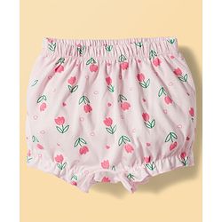 Babyhug 100% Cotton Knit Bloomers With Floral Print Pack of 3 - Multicolor