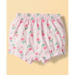 Babyhug 100% Cotton Knit Bloomers With Floral Print Pack of 3 - Multicolor