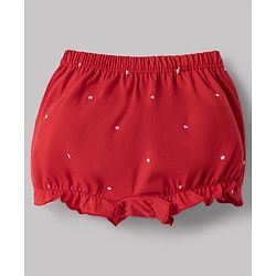 Babyhug 100% Cotton Knit Bloomers with Heart & Star Print Pack of 3 - Multicolor