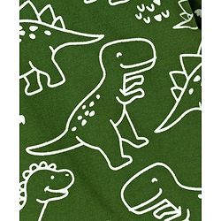 Babyhug Cotton Knit Full Sleeves T-Shirt & Pyjama Co-ord Glow in Dark Night Suit With Dino Print - Green