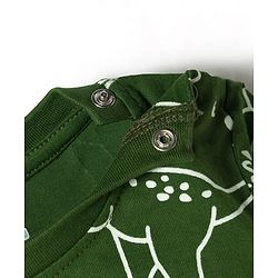 Babyhug Cotton Knit Full Sleeves T-Shirt & Pyjama Co-ord Glow in Dark Night Suit With Dino Print - Green