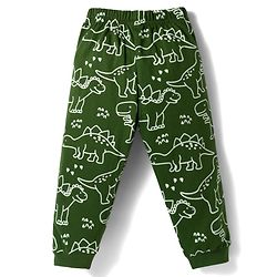 Babyhug Cotton Knit Full Sleeves T-Shirt & Pyjama Co-ord Glow in Dark Night Suit With Dino Print - Green