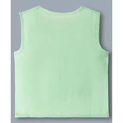 Babyhug 100% Cotton Knit Sleeveless Front Open Jhablas with Striped & Tiger Print Pack of 3 - Sear Green & White
