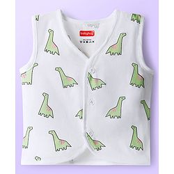 Babyhug 100% Cotton Woven Sleeveless Front Open Jhablas with Animal Print Pack of 3 - Multicolor