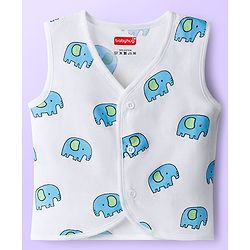 Babyhug 100% Cotton Woven Sleeveless Front Open Jhablas with Animal Print Pack of 3 - Multicolor