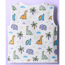 Babyhug 100% Cotton Woven Sleeveless Front Open Jhablas with Animal Print Pack of 3 - Multicolor