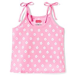 Babyhug 100% Cotton Woven Sleeveless Floral Printed Shoulder Tie Up Slips Pack Of 3 - Multicolour