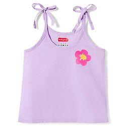 Babyhug 100% Cotton Woven Sleeveless Floral Printed Shoulder Tie Up Slips Pack Of 3 - Multicolour