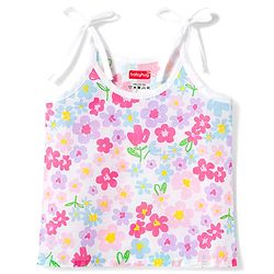 Babyhug 100% Cotton Woven Sleeveless Floral Printed Shoulder Tie Up Slips Pack Of 3 - Multicolour