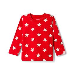 Babyhug 100% Cotton Knit Full Sleeves T-Shirt & Pajama Night Suits with Star Print & Stripes Pack of 2 - Navy Blue & Red