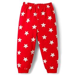 Babyhug 100% Cotton Knit Full Sleeves T-Shirt & Pajama Night Suits with Star Print & Stripes Pack of 2 - Navy Blue & Red