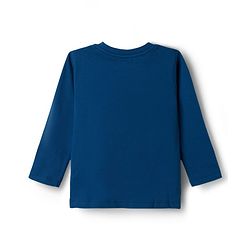 Babyhug 100% Cotton Knit Full Sleeves T-Shirt & Pajama Night Suits with Star Print & Stripes Pack of 2 - Navy Blue & Red
