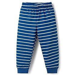 Babyhug 100% Cotton Knit Full Sleeves T-Shirt & Pajama Night Suits with Star Print & Stripes Pack of 2 - Navy Blue & Red
