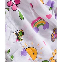 Babyhug 100% Cotton Knit Caps with Knot Solid, Heart & Rainbow Print Pack of 3 Multicolour - Diameter 11 cm