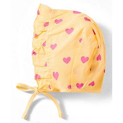 Babyhug 100% Cotton Knit Caps with Knot Solid, Heart & Rainbow Print Pack of 3 Multicolour - Diameter 11 cm