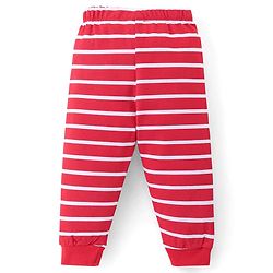Babyhug Cotton Knit Full Sleeves T-Shirt & Pyjama Co-Ord Night Suit Set with Dino Print Pack of 2 - Red & Blue
