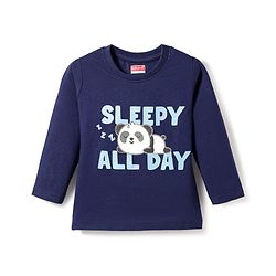 Babyhug 100% Cotton Knit Full Sleeves T-Shirt & Pajama Night Suits with Panda Print & Stripes Pack of 2 - Multicolor
