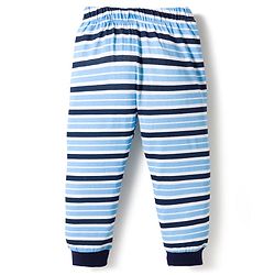 Babyhug 100% Cotton Knit Full Sleeves T-Shirt & Pajama Night Suits with Panda Print & Stripes Pack of 2 - Multicolor