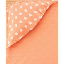 Babyhug Cotton Knit Hooded Wrapper With Polka Dot Print L 73 x B 72 cm - Orange
