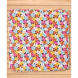 Babyhug Cotton Knit Hooded Wrapper With Floral Print L 73 x B 72 cm - Multicolour