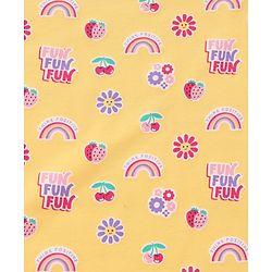 Babyhug Cotton Knit Hooded Wrapper With Polka Dot Print L 73 x B 72 cm - Yellow