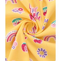 Babyhug Cotton Knit Hooded Wrapper With Polka Dot Print L 73 x B 72 cm - Yellow