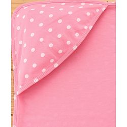 Babyhug Cotton Knit Hooded Wrapper With Polka Dot Print L 73 x B 72 cm - Pink