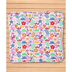 Babyhug Cotton Knit Hooded Wrapper With Polka Dot Print L 73 x B 72 cm - White