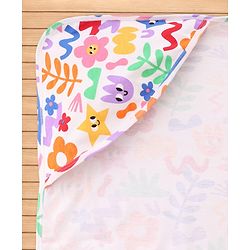 Babyhug Cotton Knit Hooded Wrapper With Polka Dot Print L 73 x B 72 cm - White