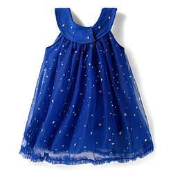 Babyhug 100% Cotton Knit Sleeveless Onesies With Floral Applique & Star Print - Blue