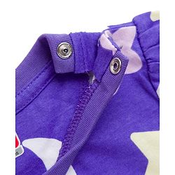 Babyhug 100% Cotton Knit Full Sleeves Moon & Star Printed Pyjama Night Suit Pack Of 2 - Pink & Purple