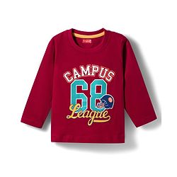Babyhug 100% Cotton Knit Full Sleeves Sports Theme Printed Co-Ords T-Shirt & Pyjama Night Suits Pack Of 2 - Multicolour