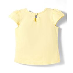 Babyhug Cotton Knit Cap Sleeves T-Shirt with Bow & Text Print - Peach