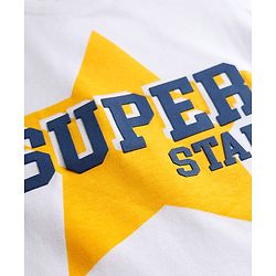 Babyhug 100% Cotton Knit Half Sleeves T-Shirt With Super Star Text Print - White