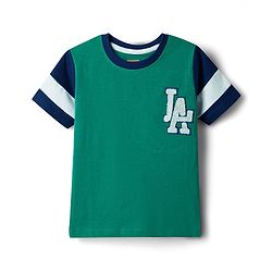 Babyhug Cotton Knit Half Sleeves T-Shirt with LA Embroidery - Multicolor