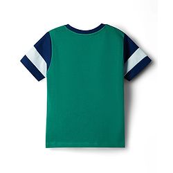 Babyhug Cotton Knit Half Sleeves T-Shirt with LA Embroidery - Multicolor