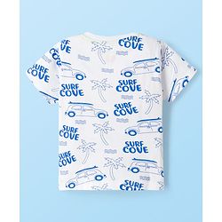 Babyhug 100% Cotton Knit Half Sleeves T-Shirts With Stripes & Beach Theme Printed Pack Of 3 - Multicolour